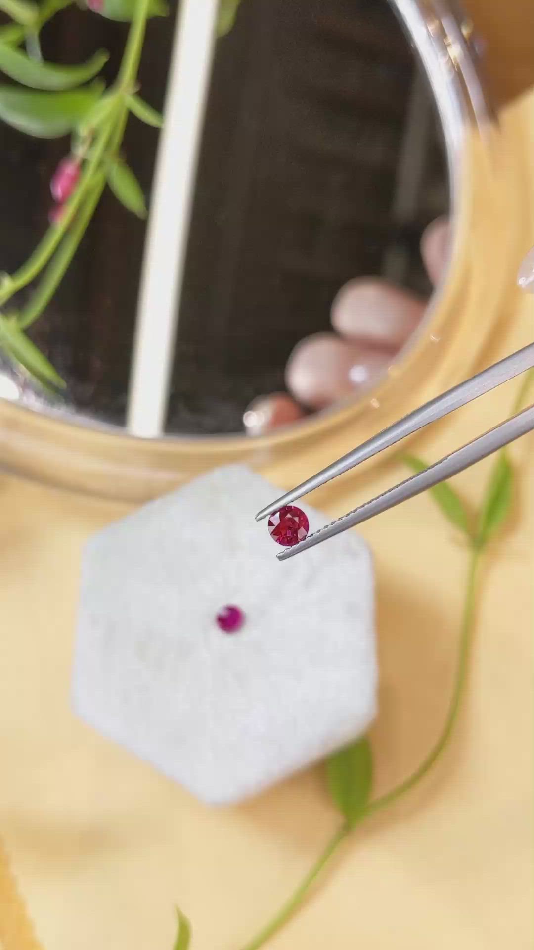 0.69 Ct.Tw.Total Carat Weight Ruby Pair from Mozambique Size Video