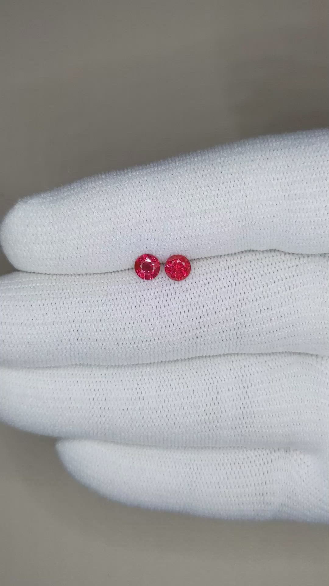 0.69 Ct.Tw.Total Carat Weight Ruby Pair from Mozambique Size Video