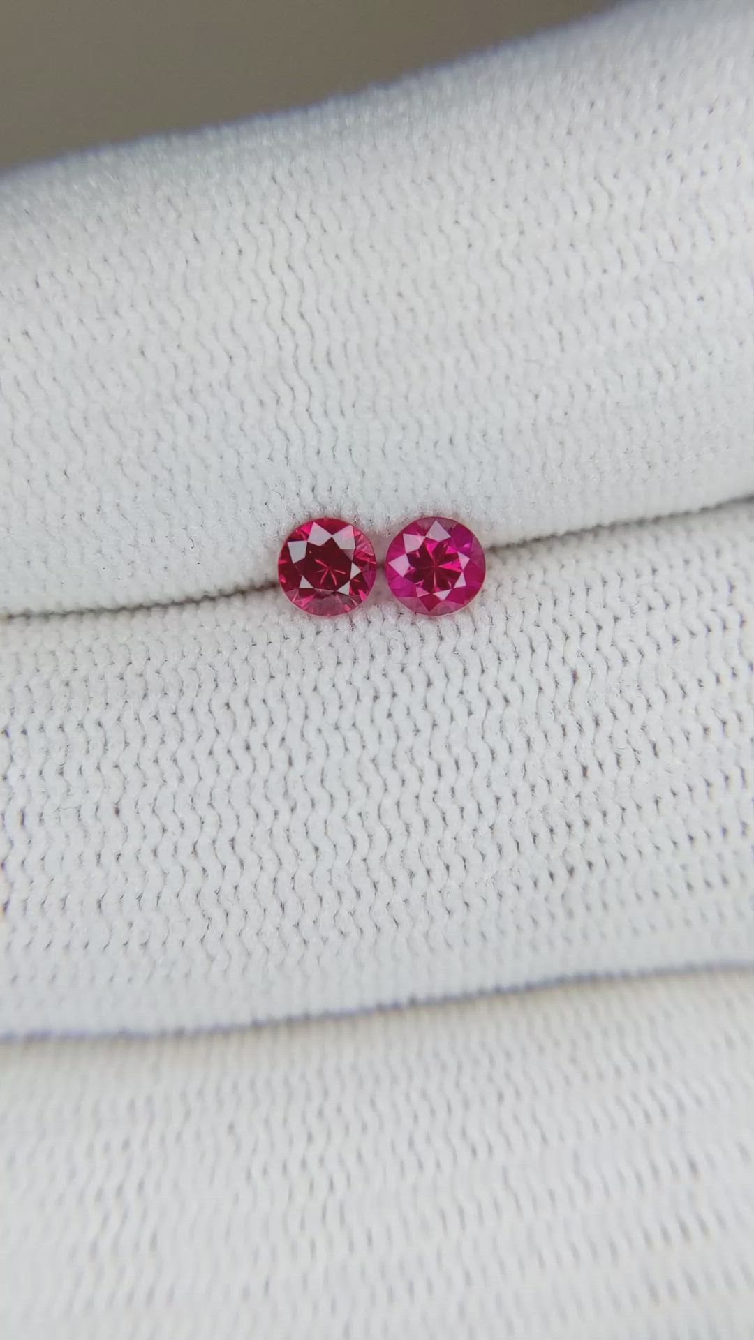 0.51 Ct.Tw.Total Carat Weight Ruby Pair from Mozambique Size Video
