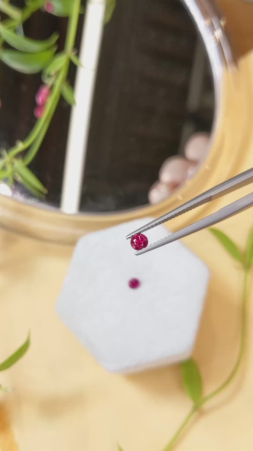 0.53 Ct.Tw.Total Carat Weight Ruby Pair from Mozambique Size Video