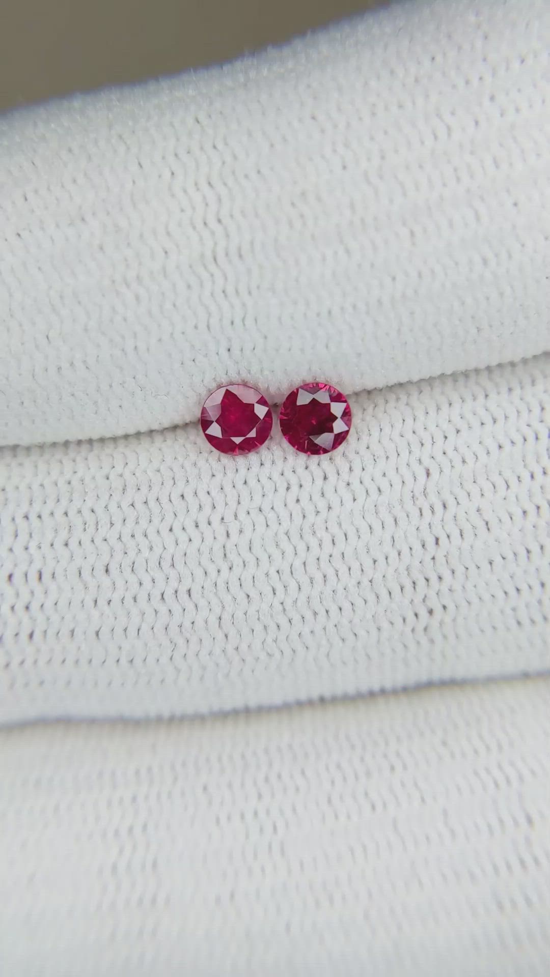 0.46 Ct.Tw.Total Carat Weight Ruby Pair from Mozambique Size Video
