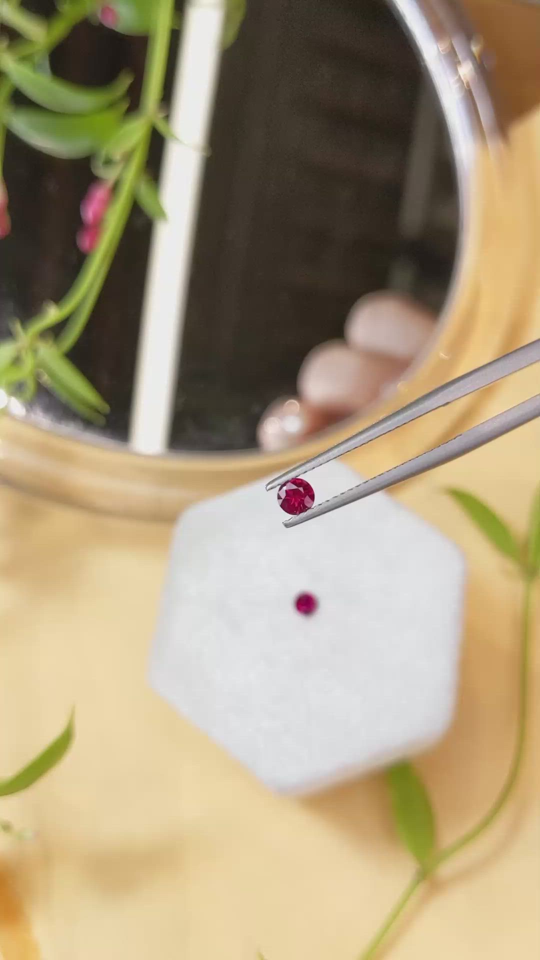 0.46 Ct.Tw.Total Carat Weight Ruby Pair from Mozambique Size Video
