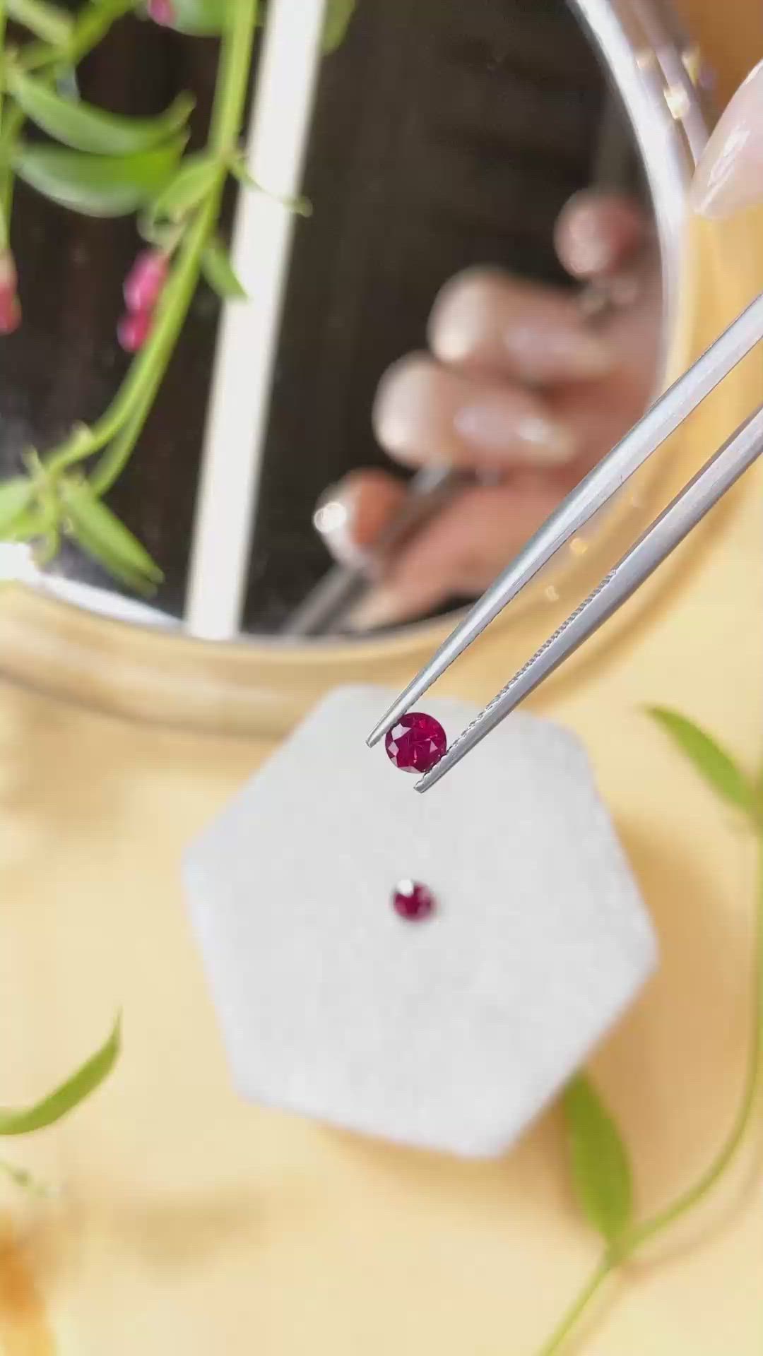 0.78 Ct.Tw.Total Carat Weight Ruby Pair from Mozambique Size Video