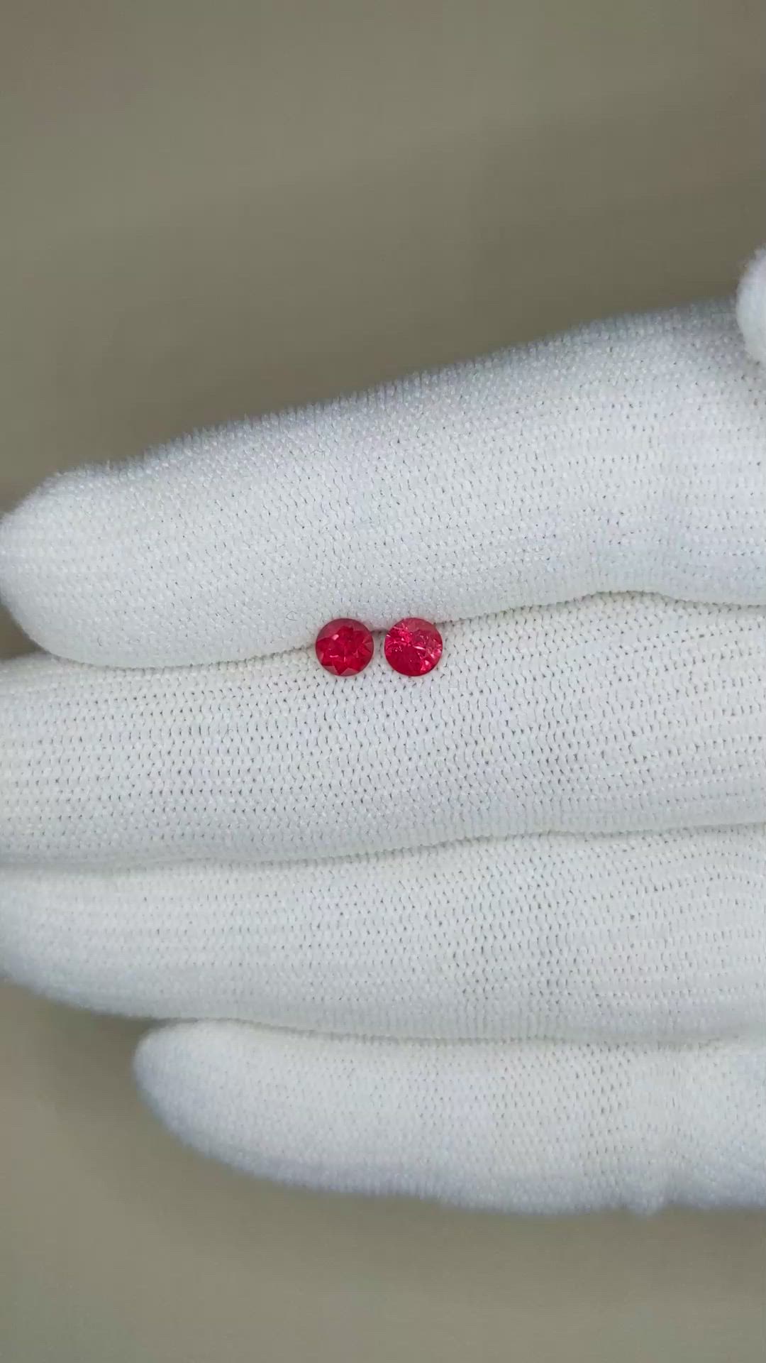 0.68&nbsp;Ct.Tw.Total Carat Weight Ruby Pair from Mozambique Size Video