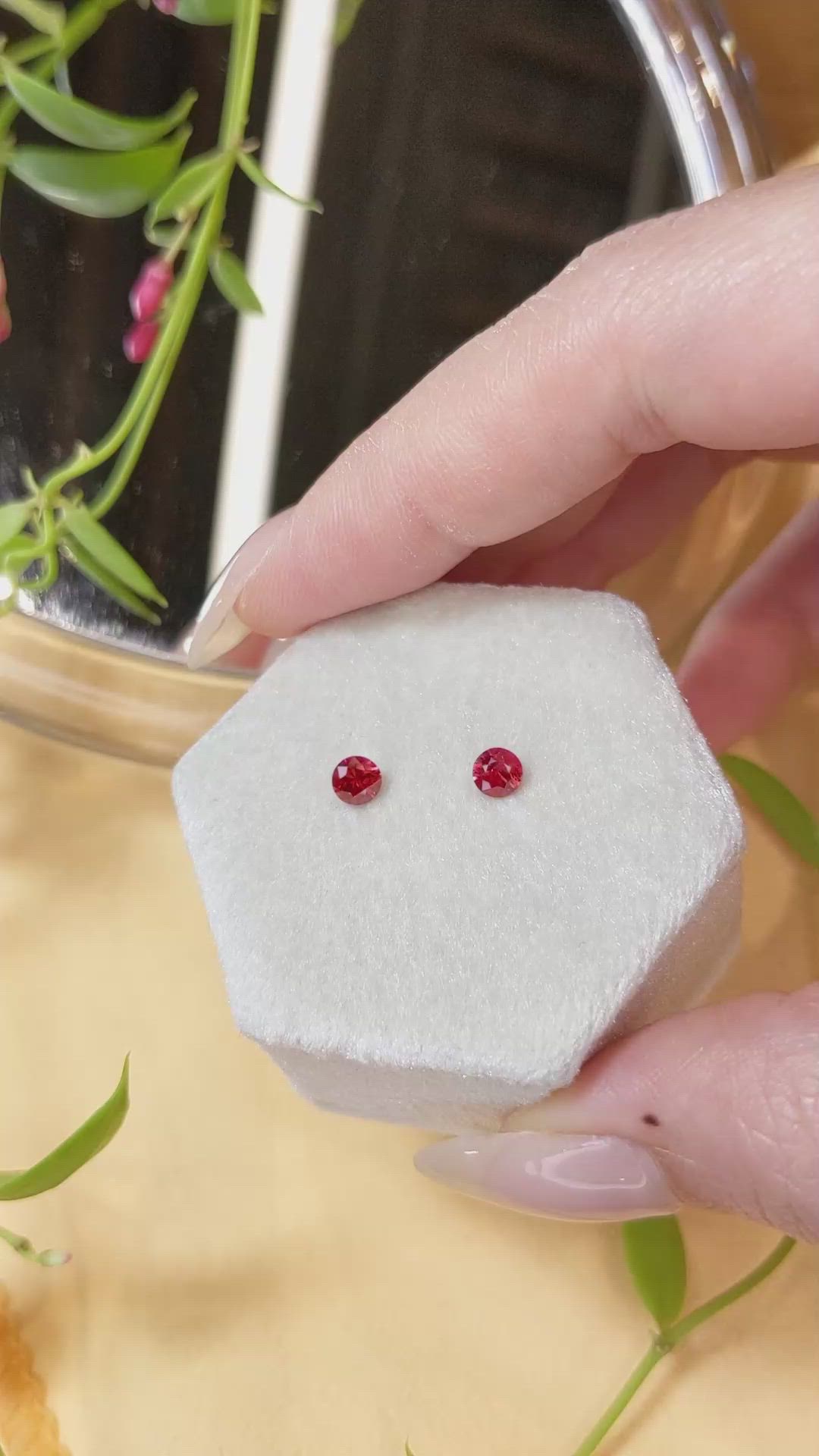 0.68&nbsp;Ct.Tw.Total Carat Weight Ruby Pair from Mozambique Size Video