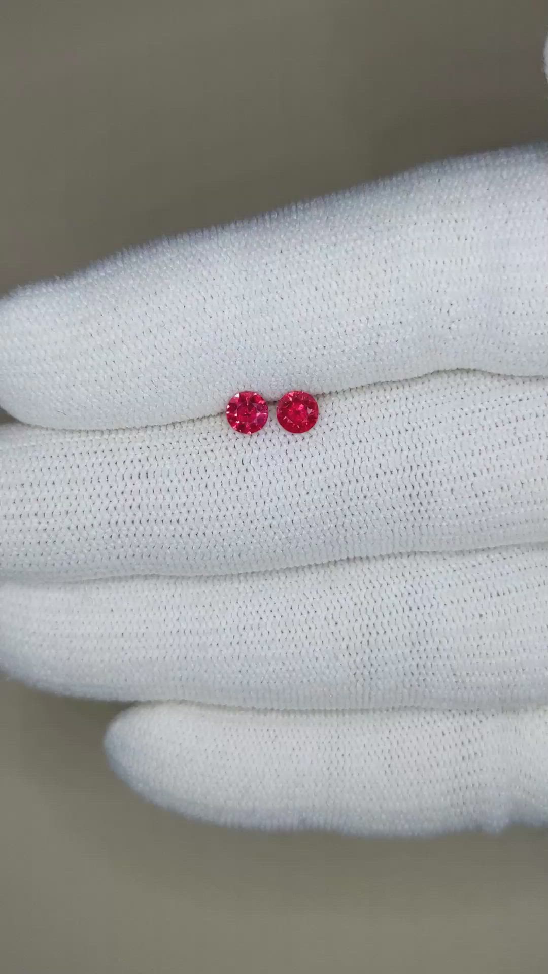 0.53&nbsp;Ct.Tw.Total Carat Weight Ruby Pair from Mozambique Size Video