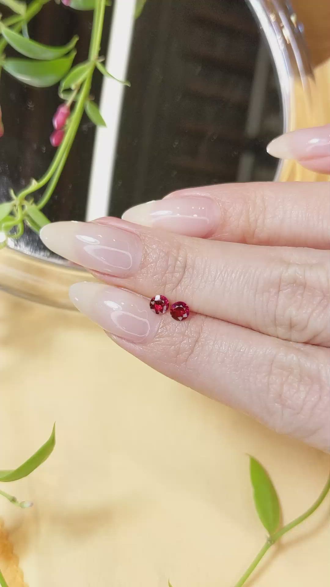 0.53&nbsp;Ct.Tw.Total Carat Weight Ruby Pair from Mozambique Size Video