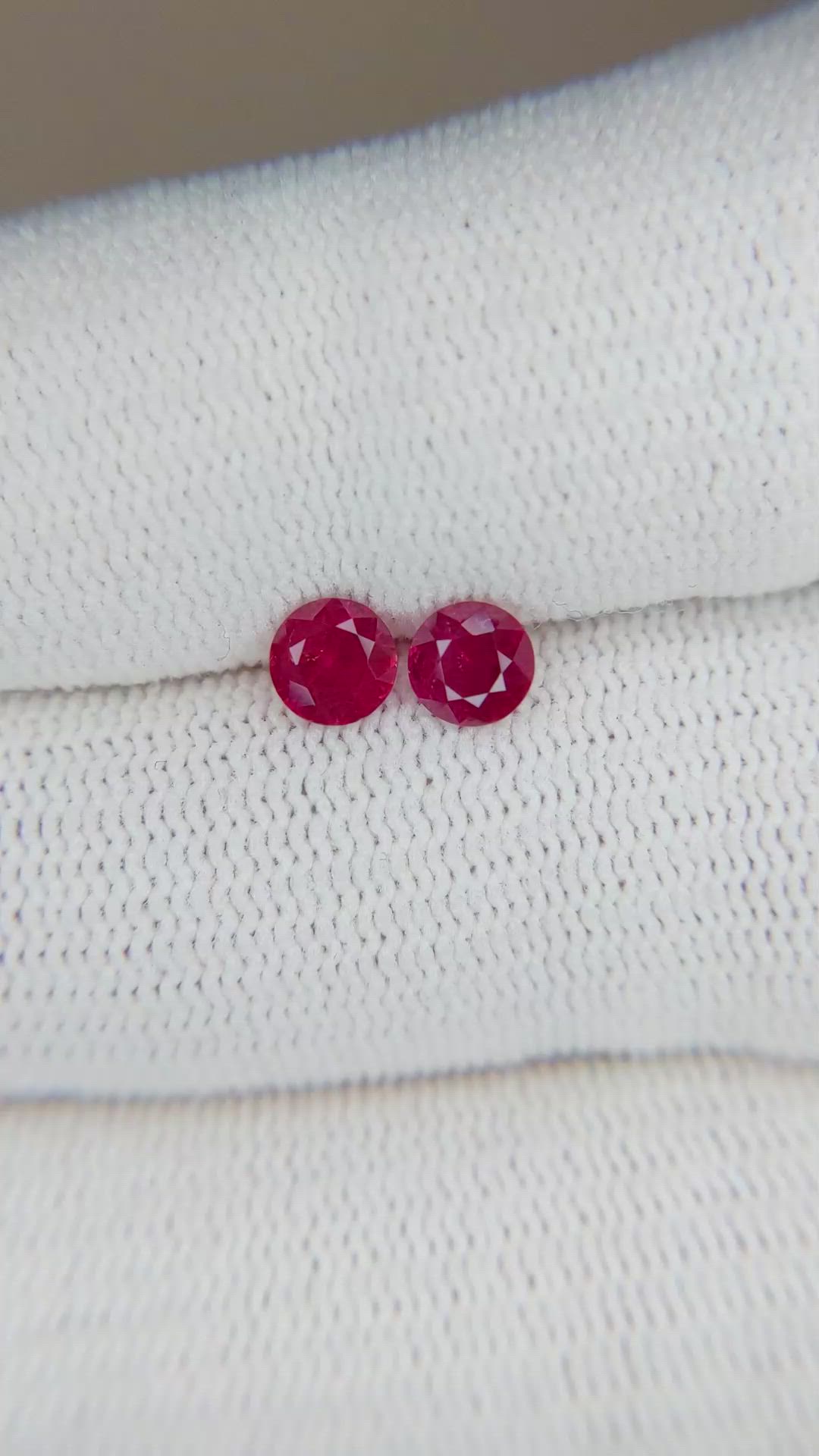 0.83 Ct.Tw.Total Carat Weight Ruby Pair from Mozambique Size Video