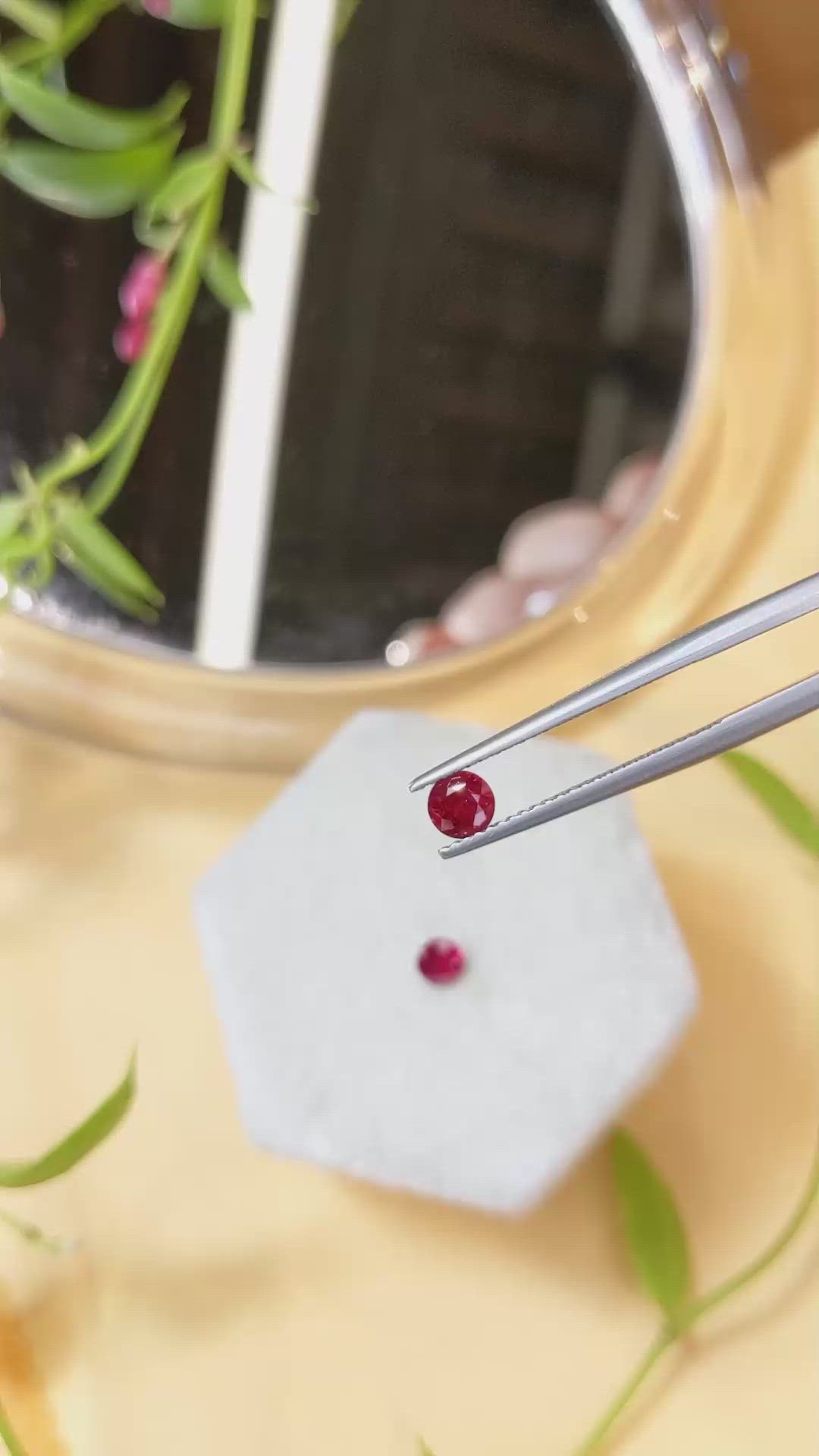 0.83 Ct.Tw.Total Carat Weight Ruby Pair from Mozambique Size Video