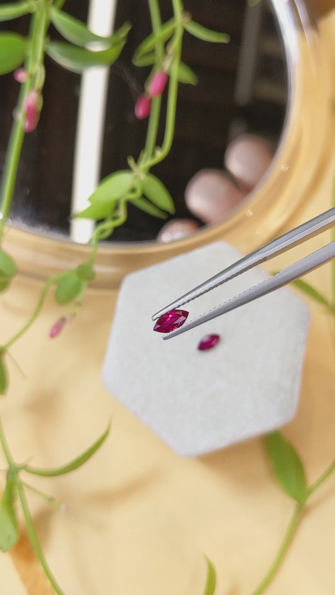 0.70 Ct.Tw.Total Carat Weight Ruby Pair from Mozambique Size Video