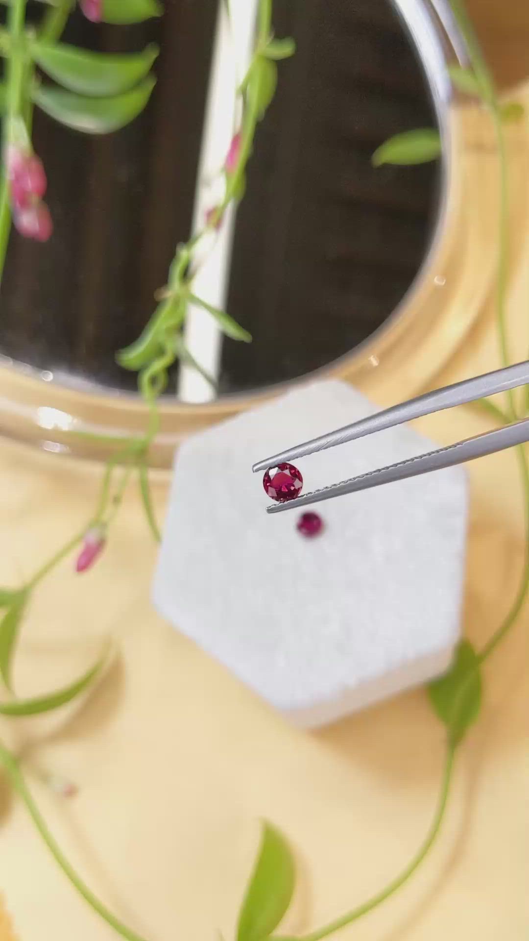 0.58 Ct.Tw.Total Carat Weight Ruby Pair from Thailand Size Video