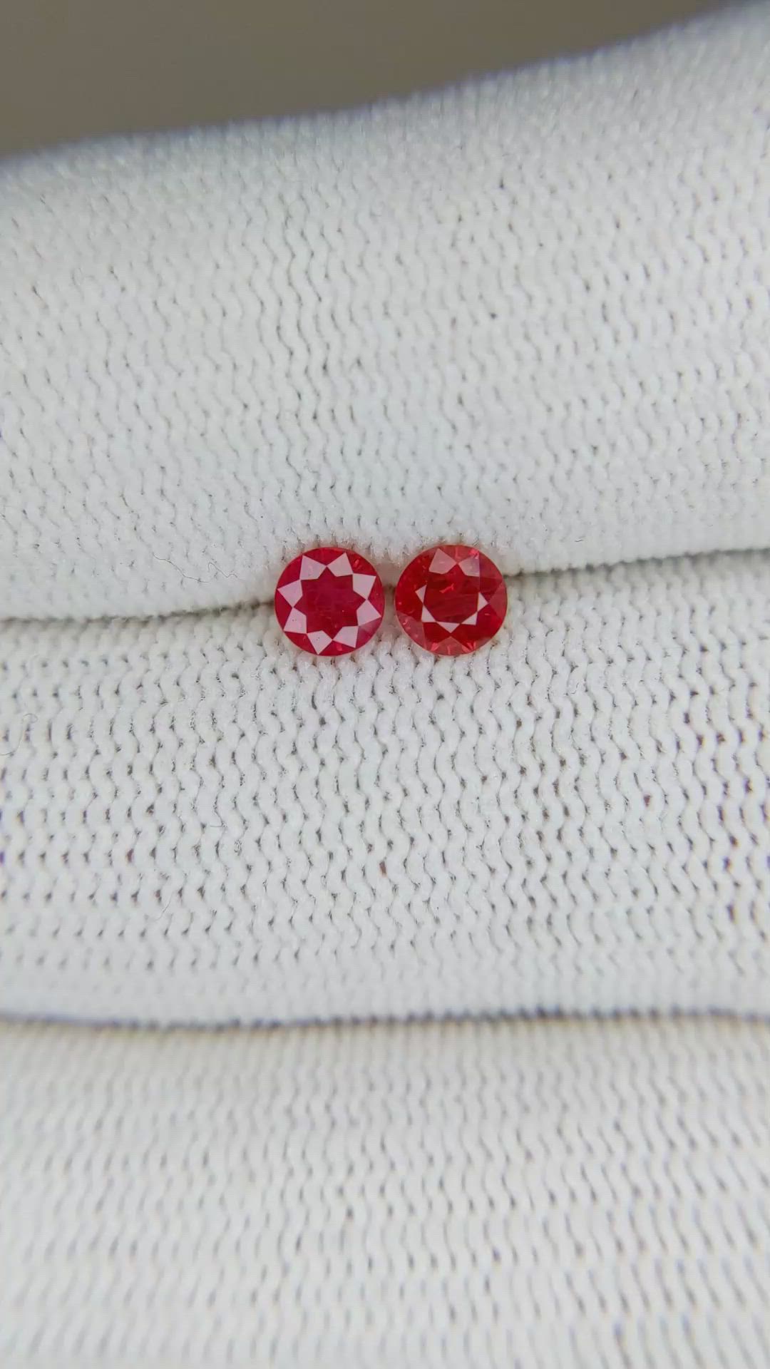 0.69 Ct.Tw.Total Carat Weight Ruby Pair from Burma (Myanmar) Size Video