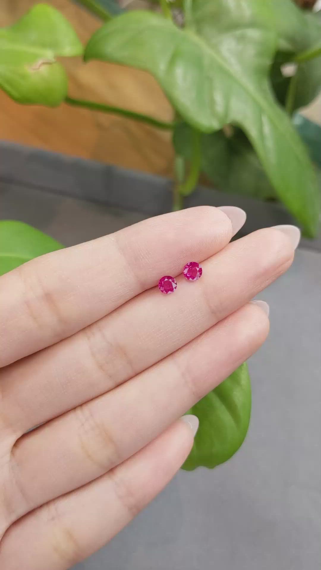 0.63 Ct.Tw.Total Carat Weight Ruby Pair from Burma (Myanmar) Size Video