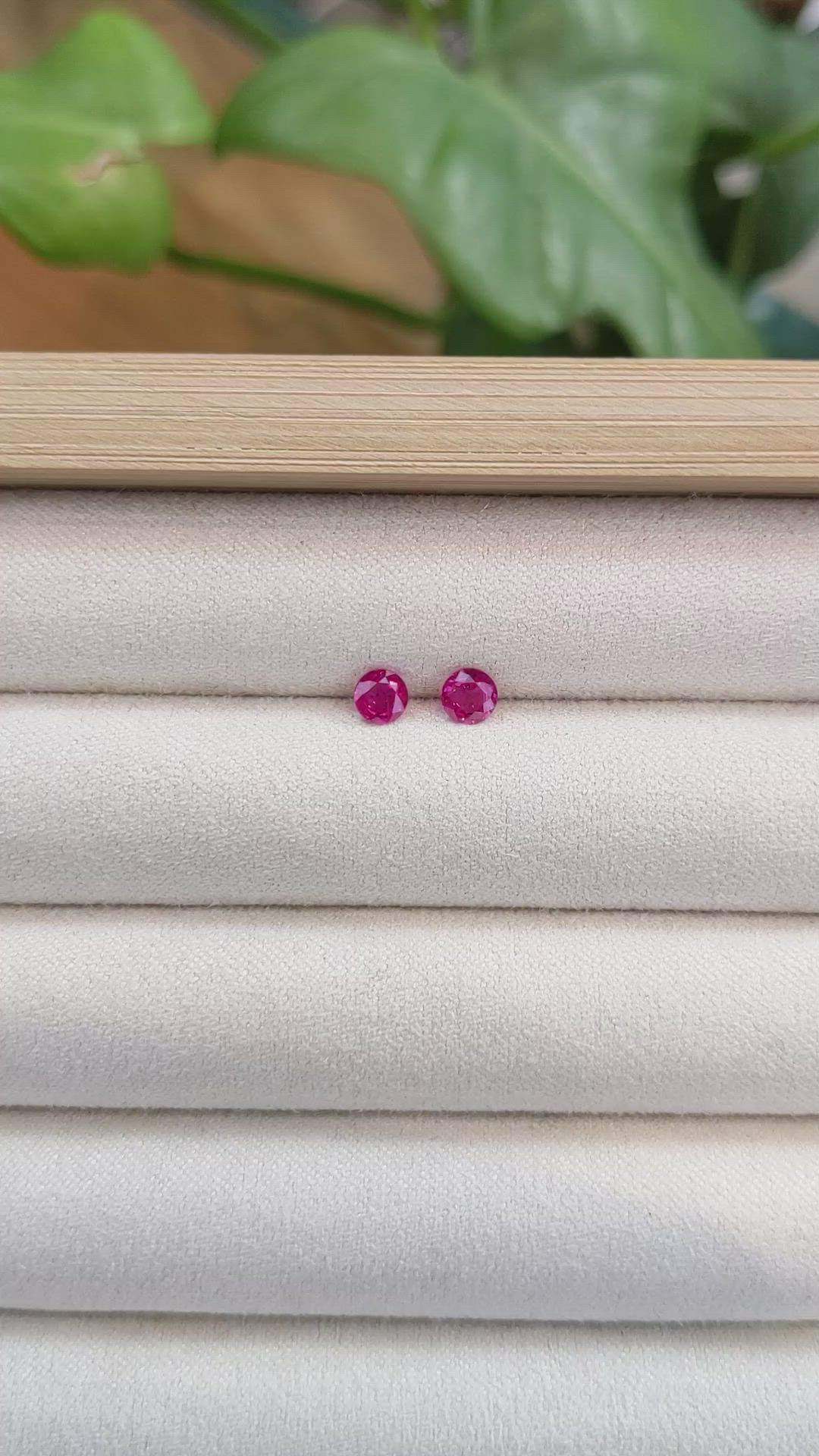 0.63 Ct.Tw.Total Carat Weight Ruby Pair from Burma (Myanmar) Size Video