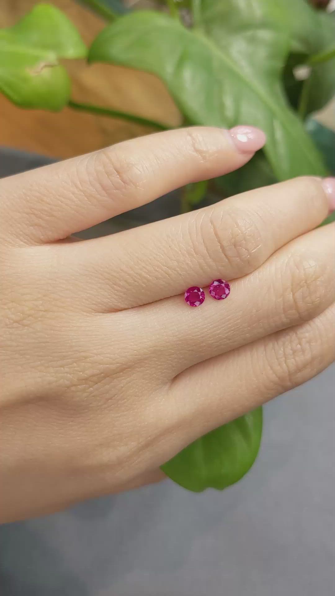 0.63 Ct.Tw.Total Carat Weight Ruby Pair from Burma (Myanmar) Size Video