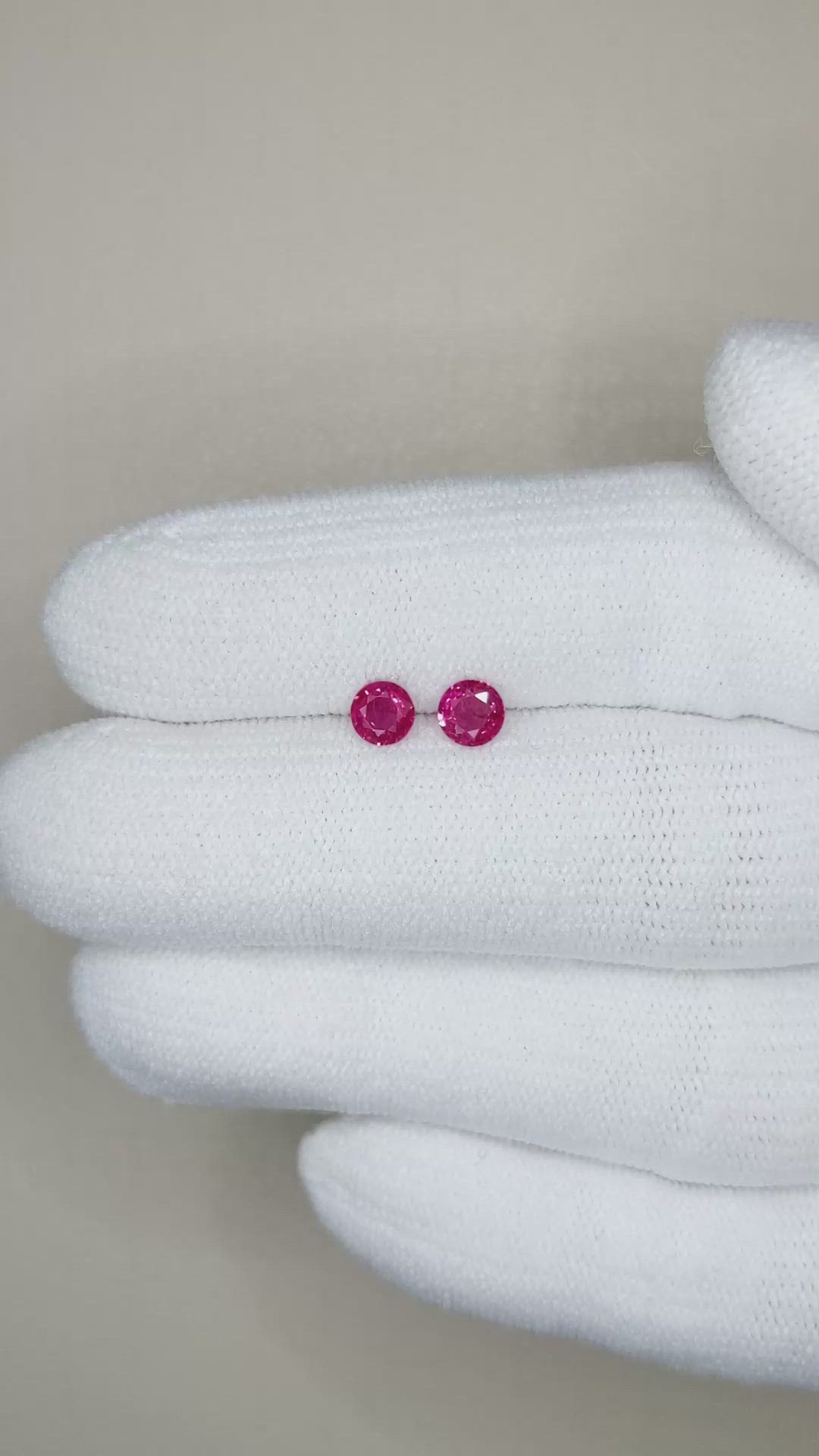 0.63 Ct.Tw.Total Carat Weight Ruby Pair from Burma (Myanmar) Size Video