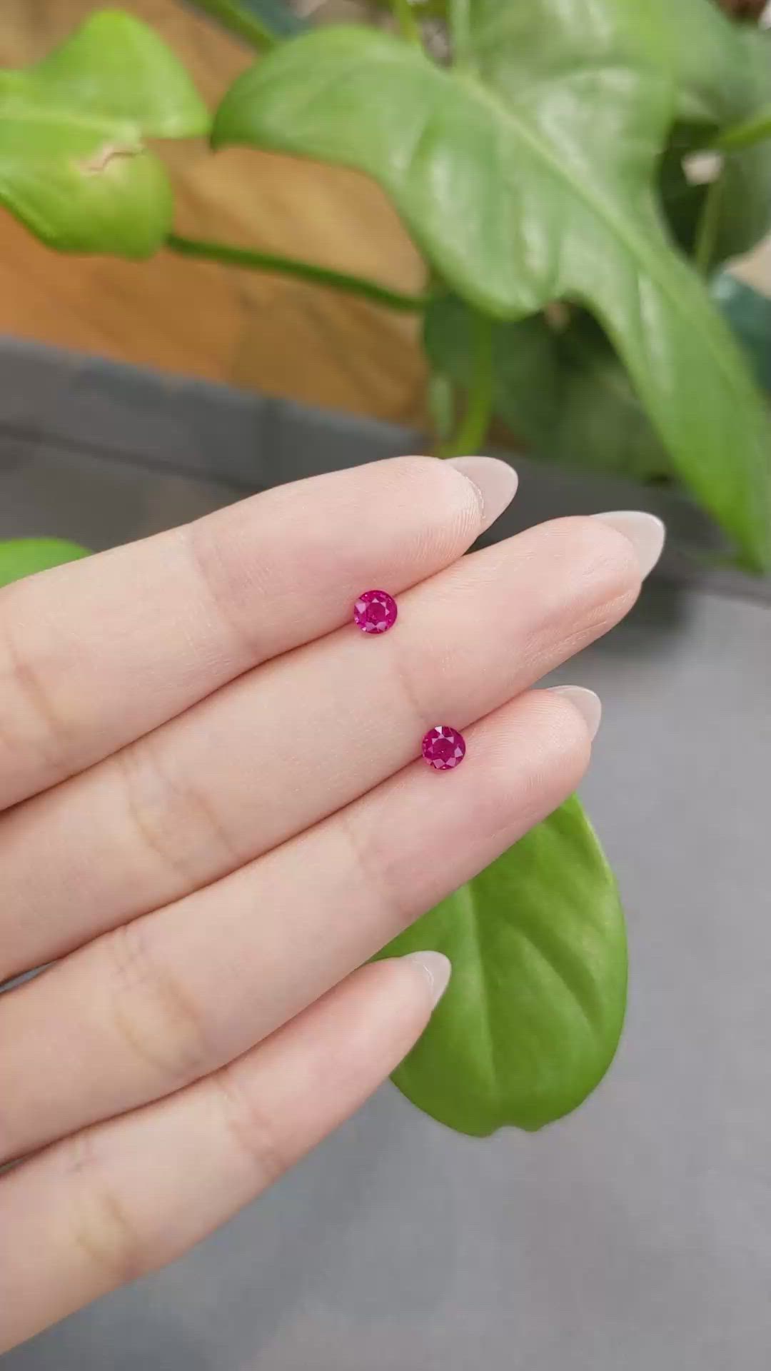 0.68 Ct.Tw.Total Carat Weight Ruby Pair from Burma (Myanmar) Size Video