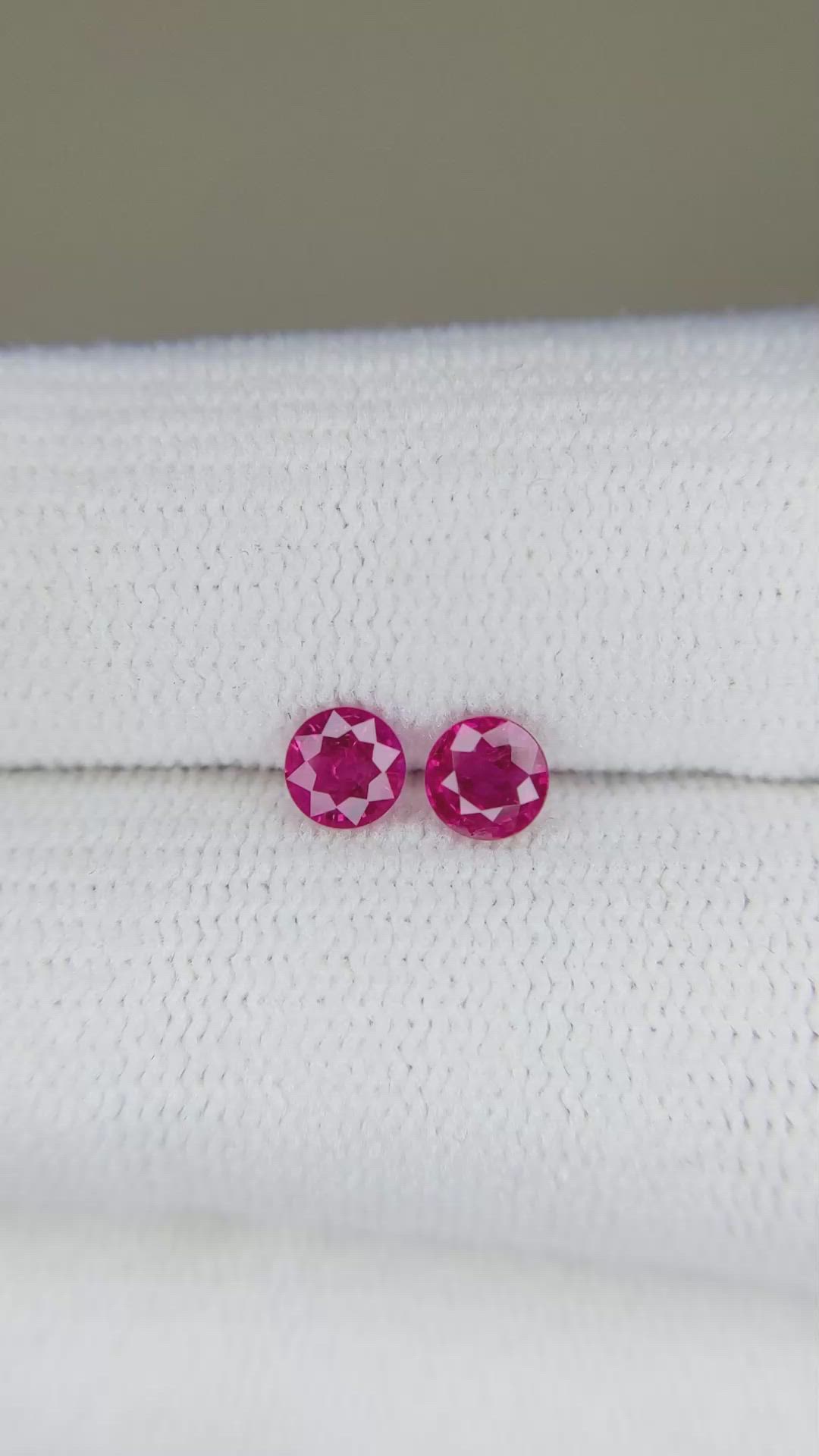 0.68 Ct.Tw.Total Carat Weight Ruby Pair from Burma (Myanmar) Size Video