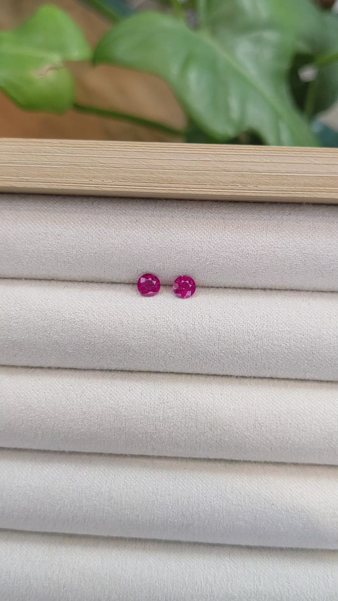 0.81 Ct.Tw.Total Carat Weight Ruby Pair from Burma (Myanmar) Size Video
