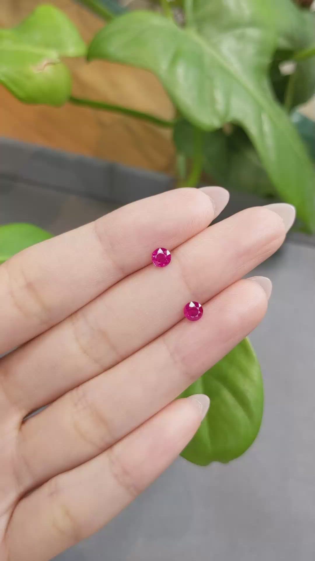 0.81 Ct.Tw.Total Carat Weight Ruby Pair from Burma (Myanmar) Size Video