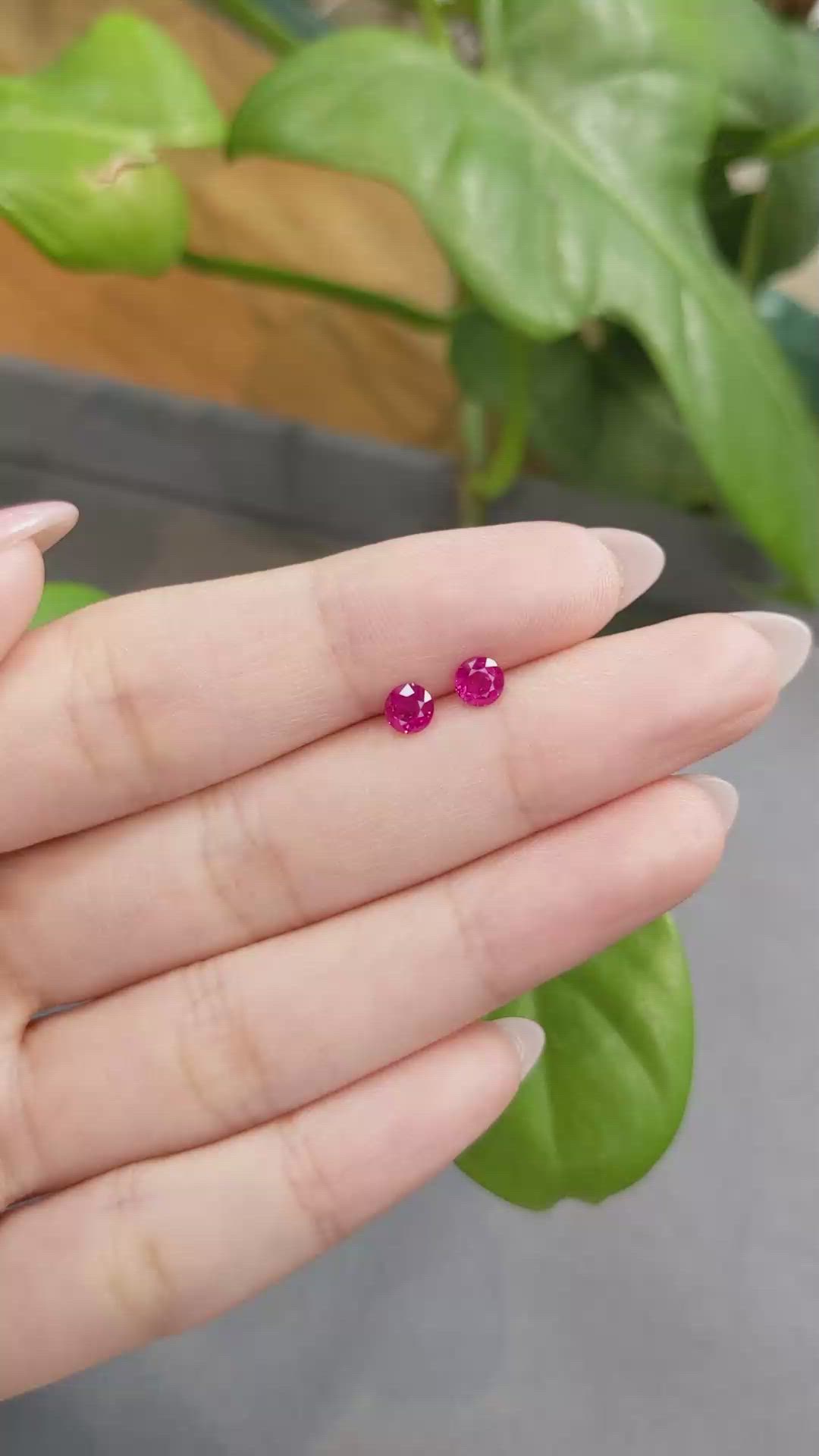 0.81 Ct.Tw.Total Carat Weight Ruby Pair from Burma (Myanmar) Size Video