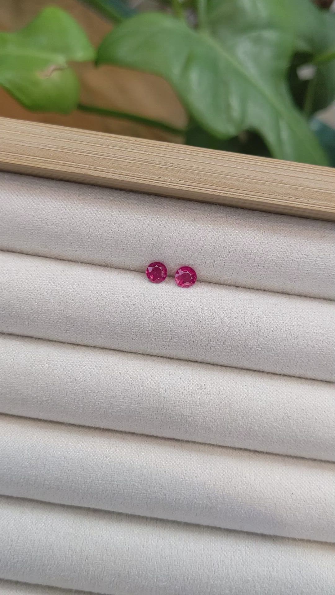 0.67 Ct.Tw.Total Carat Weight Ruby Pair from Thailand Size Video