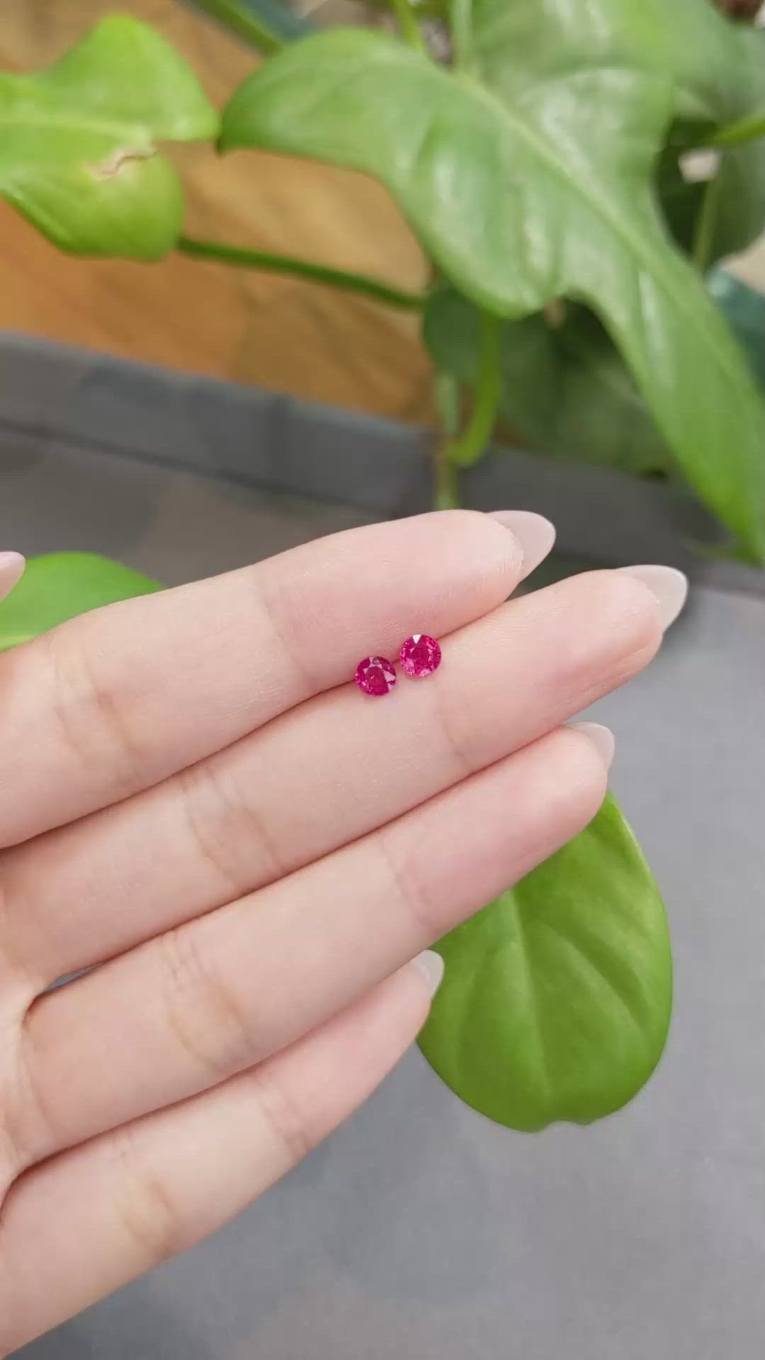 0.67 Ct.Tw.Total Carat Weight Ruby Pair from Thailand Size Video
