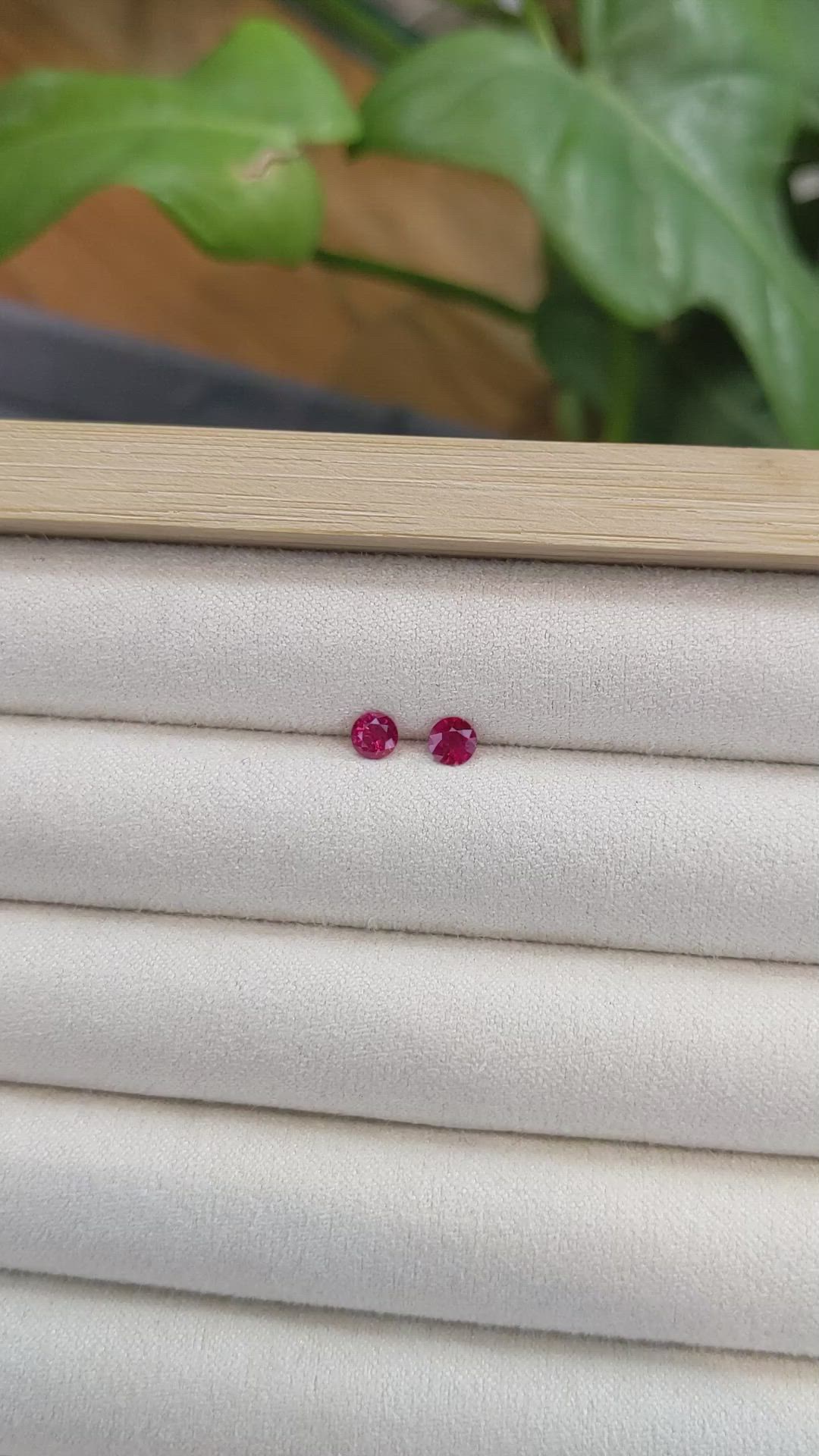 0.51 Ct.Tw.Total Carat Weight Ruby Pair from Burma (Myanmar) Size Video