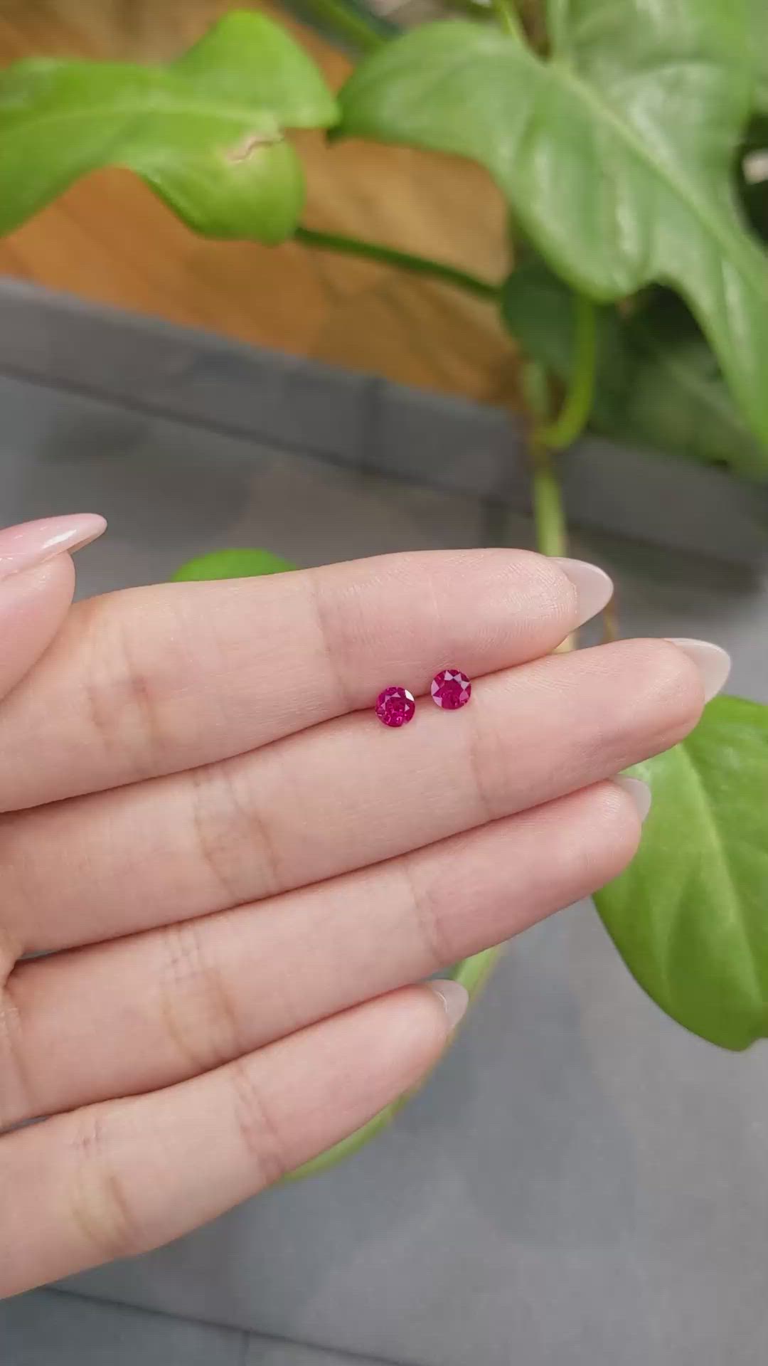 0.51 Ct.Tw.Total Carat Weight Ruby Pair from Burma (Myanmar) Size Video