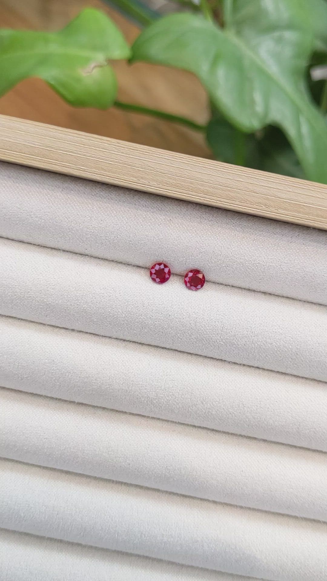 0.90 Ct.Tw.Total Carat Weight Ruby Pair from Thailand Size Video