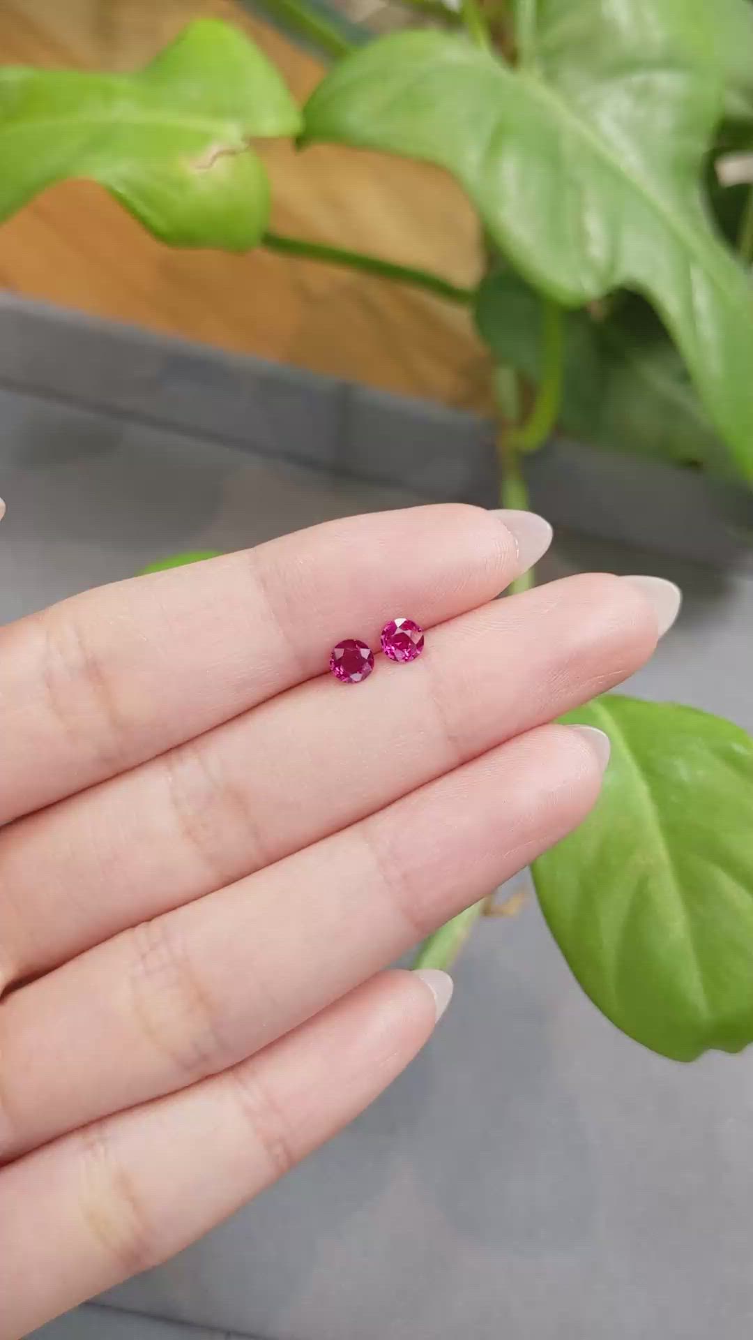 0.78 Ct.Tw.Total Carat Weight Ruby Pair from Thailand Size Video