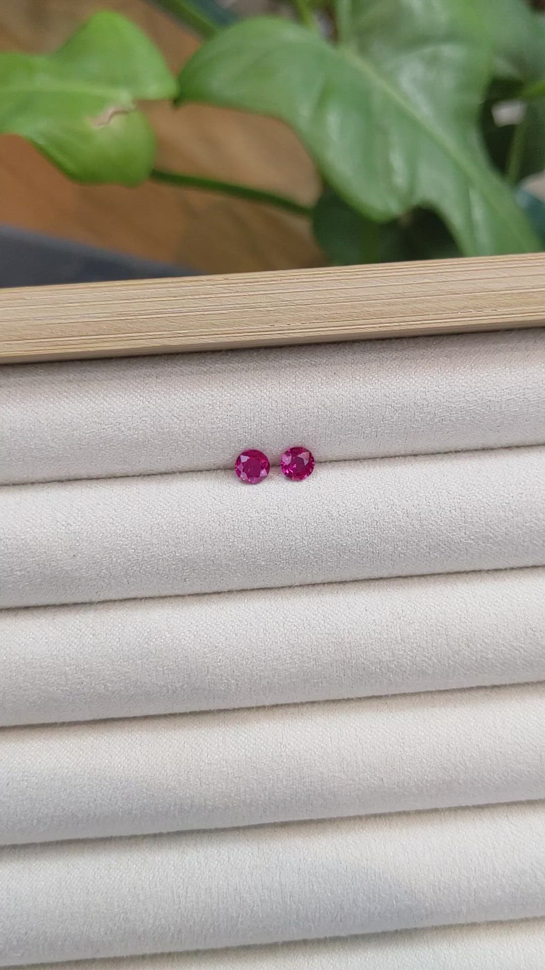 0.78 Ct.Tw.Total Carat Weight Ruby Pair from Thailand Size Video