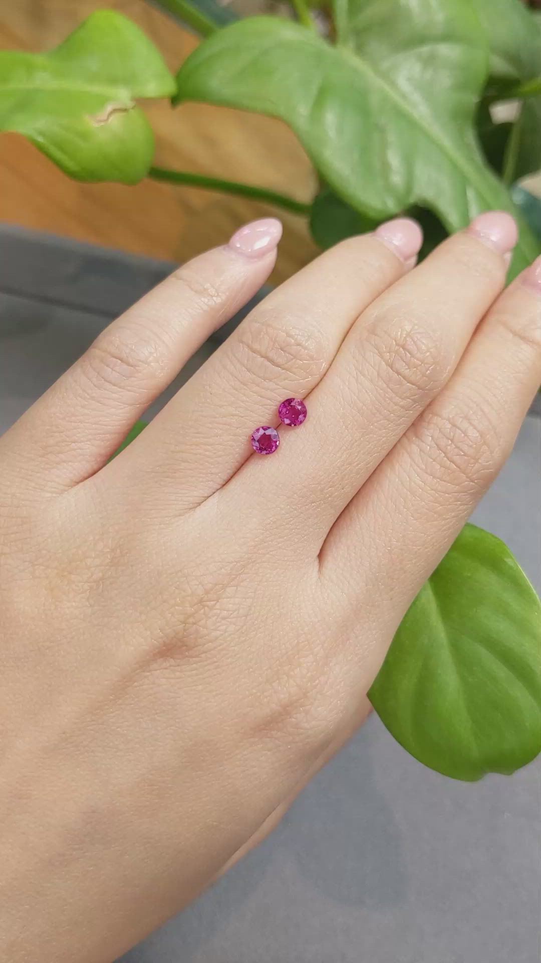 0.86 Ct.Tw.Total Carat Weight Ruby Pair from Thailand Size Video