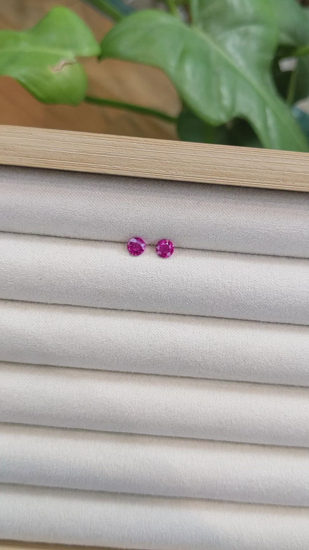 0.86 Ct.Tw.Total Carat Weight Ruby Pair from Thailand Size Video
