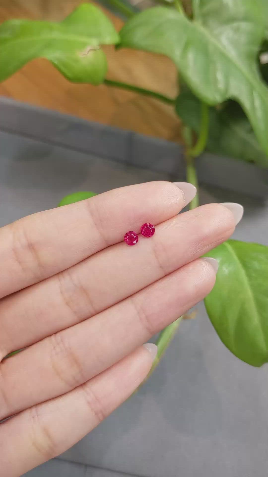 0.58 Ct.Tw.Total Carat Weight Ruby Pair from Burma (Myanmar) Size Video