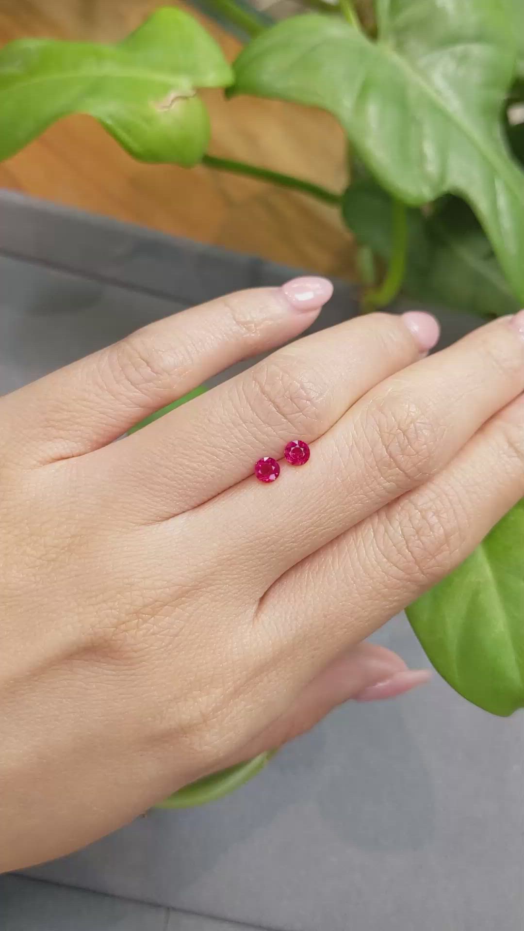 0.58 Ct.Tw.Total Carat Weight Ruby Pair from Burma (Myanmar) Size Video