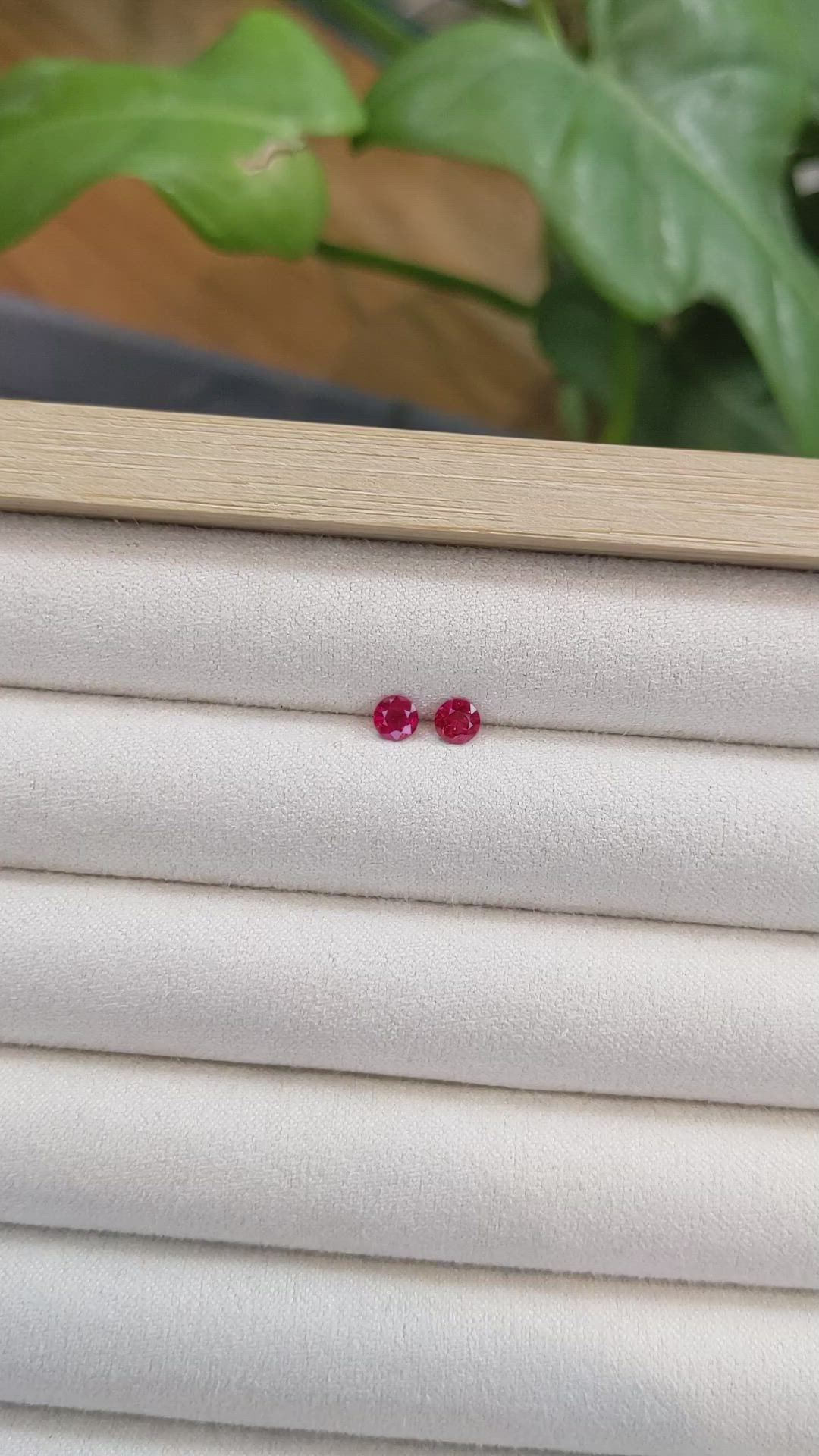 0.58 Ct.Tw.Total Carat Weight Ruby Pair from Burma (Myanmar) Size Video