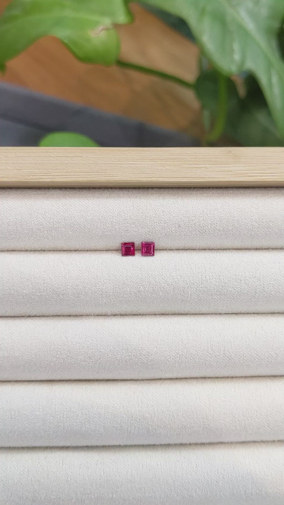 0.48 Ct.Tw.Total Carat Weight Ruby Pair from Mozambique Size Video