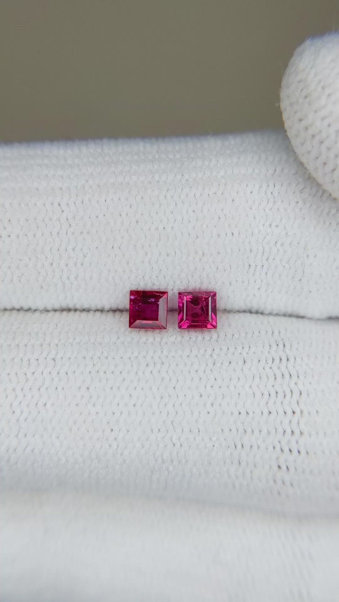 0.48 Ct.Tw.Total Carat Weight Ruby Pair from Mozambique Size Video
