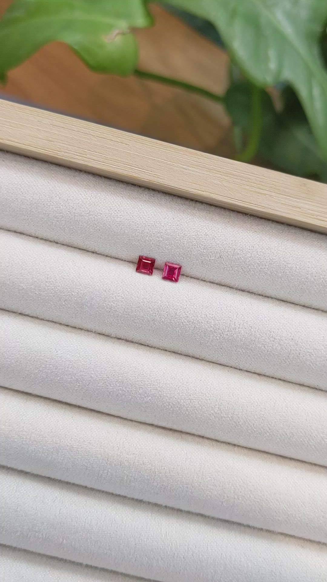 0.56 Ct.Tw.Total Carat Weight Ruby Pair from Mozambique Size Video