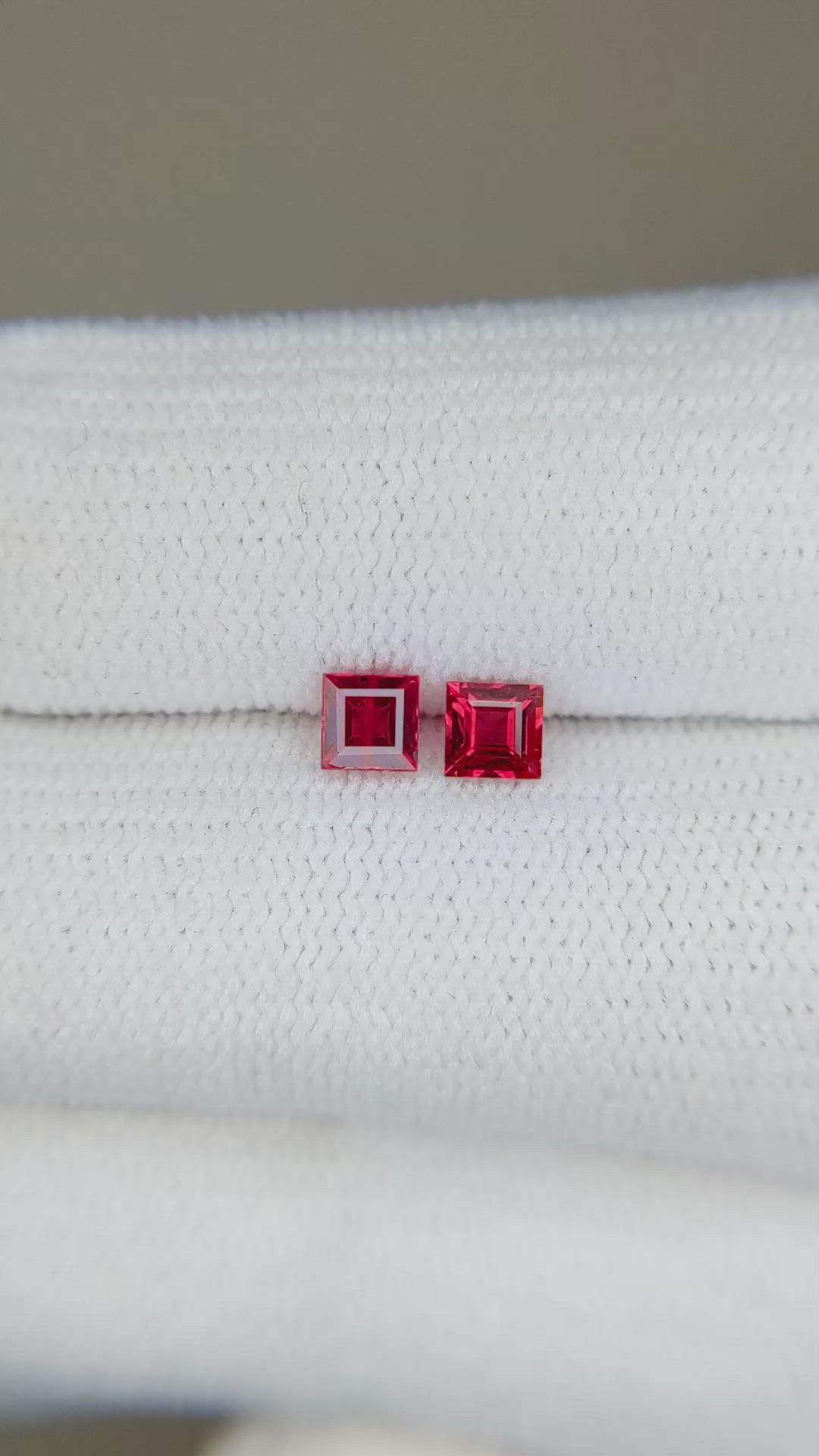 0.56 Ct.Tw.Total Carat Weight Ruby Pair from Mozambique Size Video