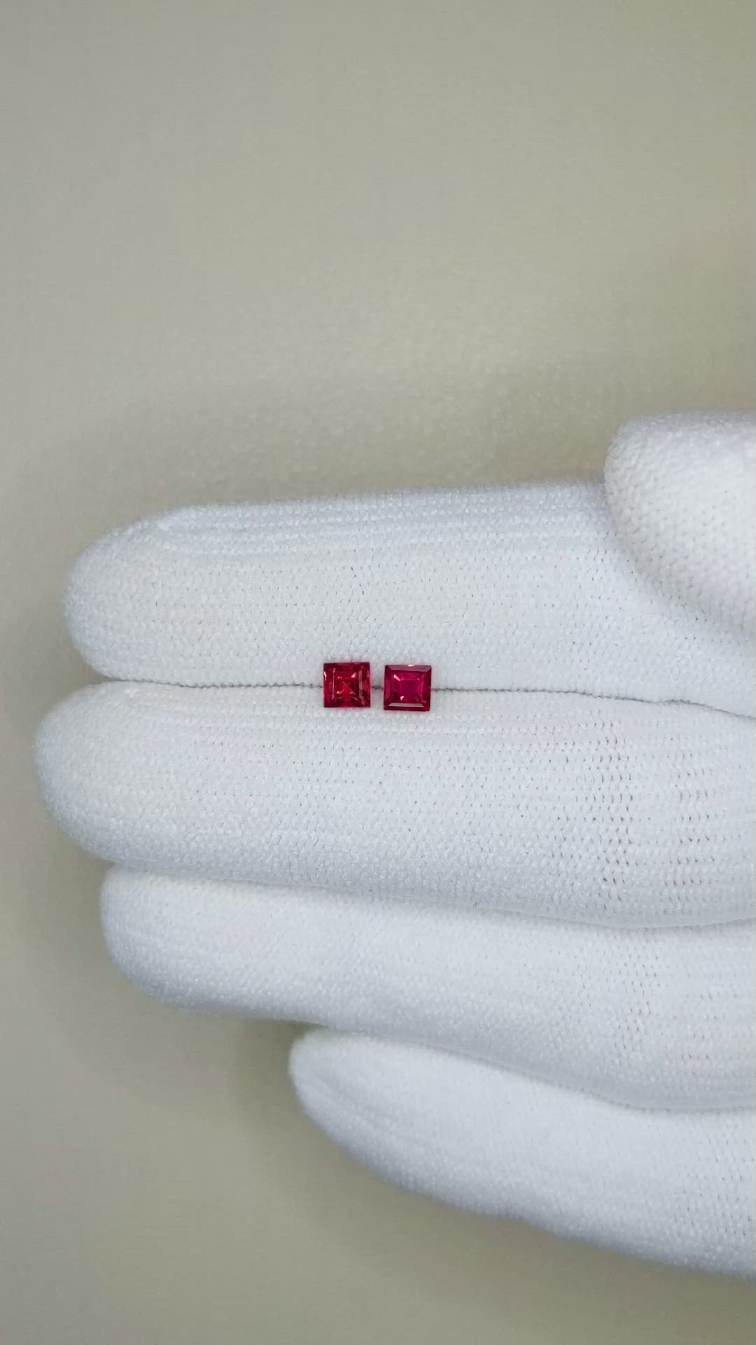 0.58 Ct.Tw.Total Carat Weight Ruby Pair from Mozambique Size Video