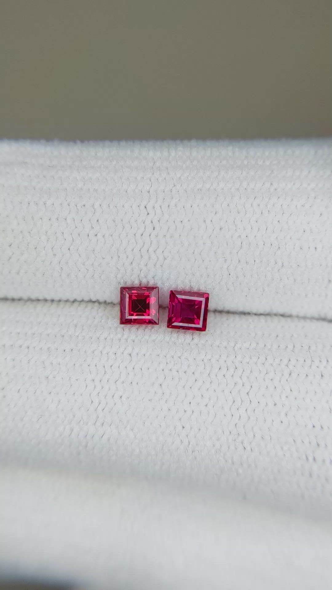 0.58 Ct.Tw.Total Carat Weight Ruby Pair from Mozambique Size Video