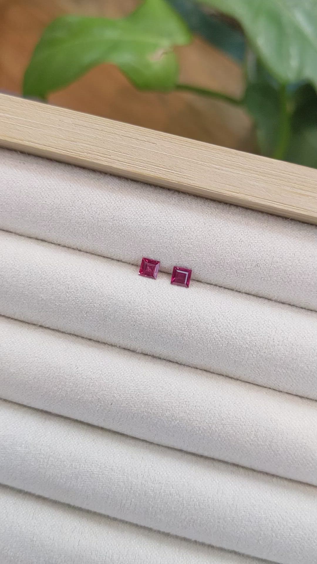 0.54 Ct.Tw.Total Carat Weight Ruby Pair from Mozambique Size Video
