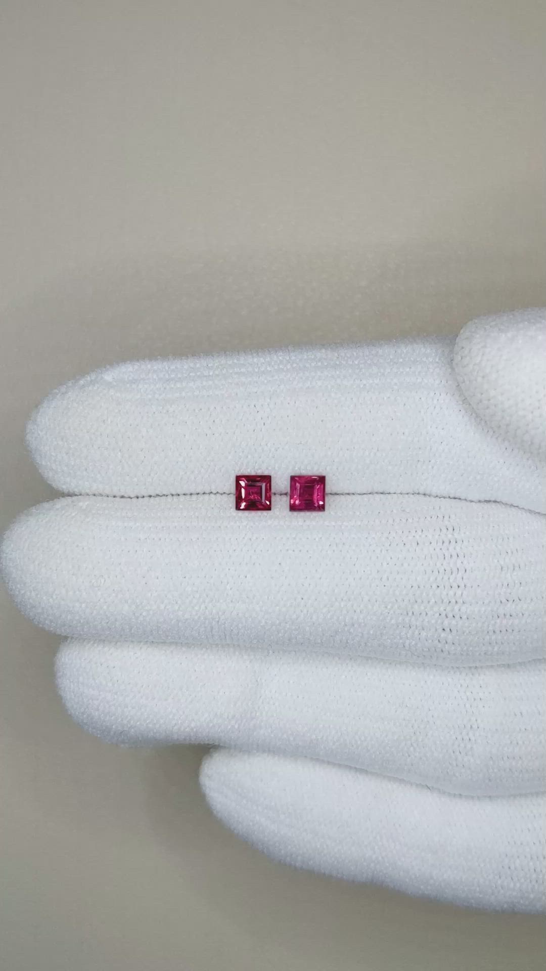 0.54 Ct.Tw.Total Carat Weight Ruby Pair from Mozambique Size Video