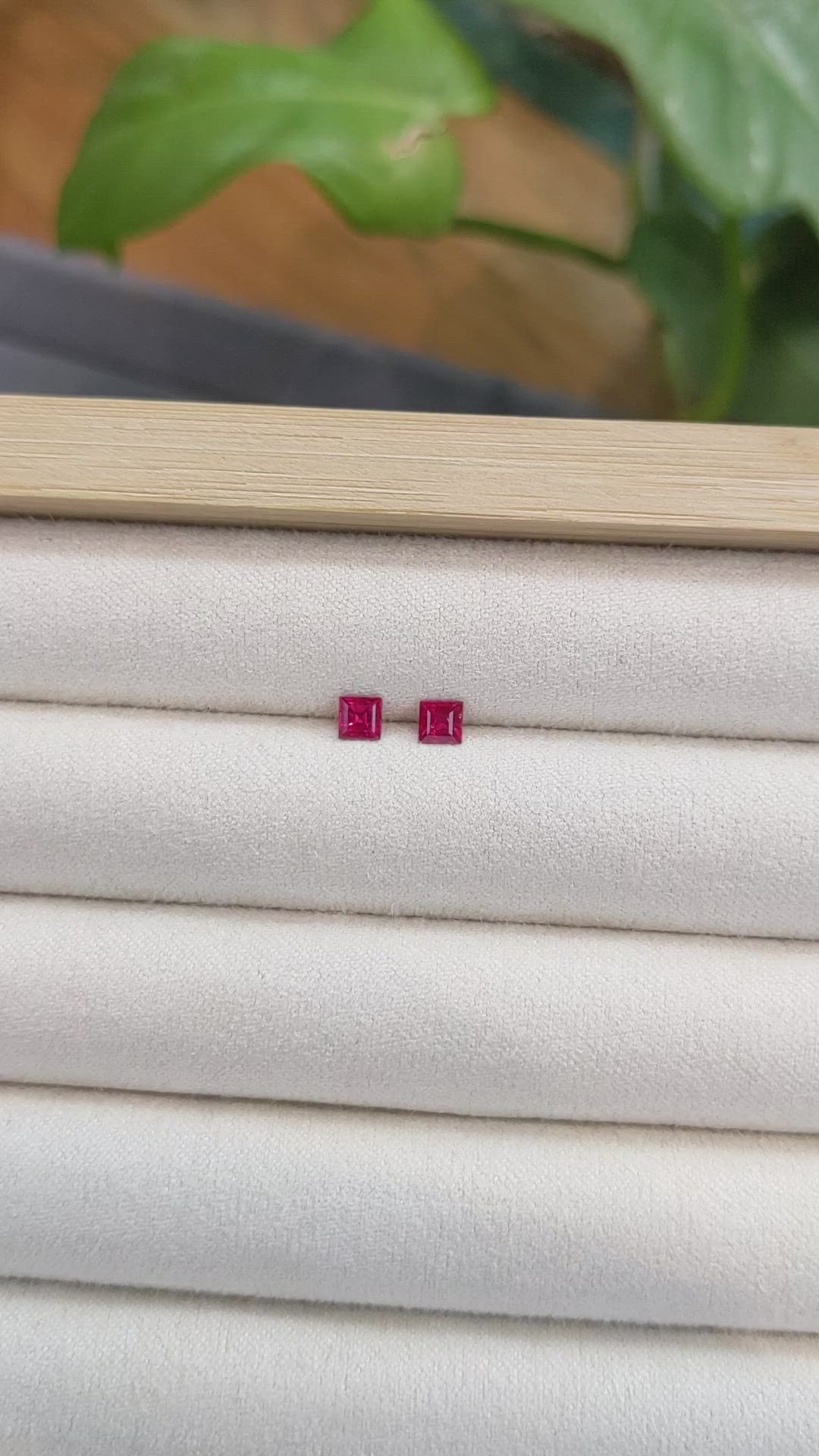 0.60&nbsp;Ct.Tw.Total Carat Weight Ruby Pair from Mozambique Size Video