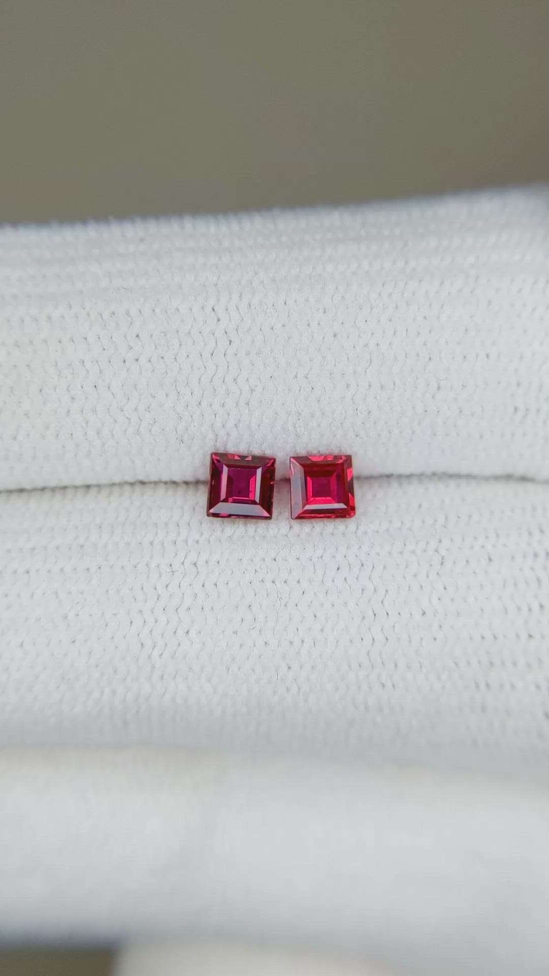 0.50 Ct.Tw.Total Carat Weight Ruby Pair from Mozambique Size Video