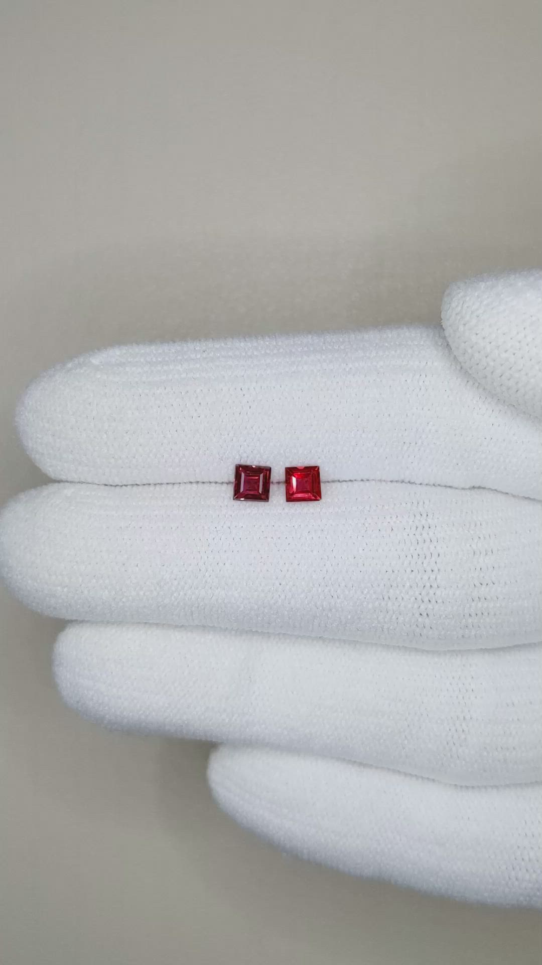 0.50 Ct.Tw.Total Carat Weight Ruby Pair from Mozambique Size Video