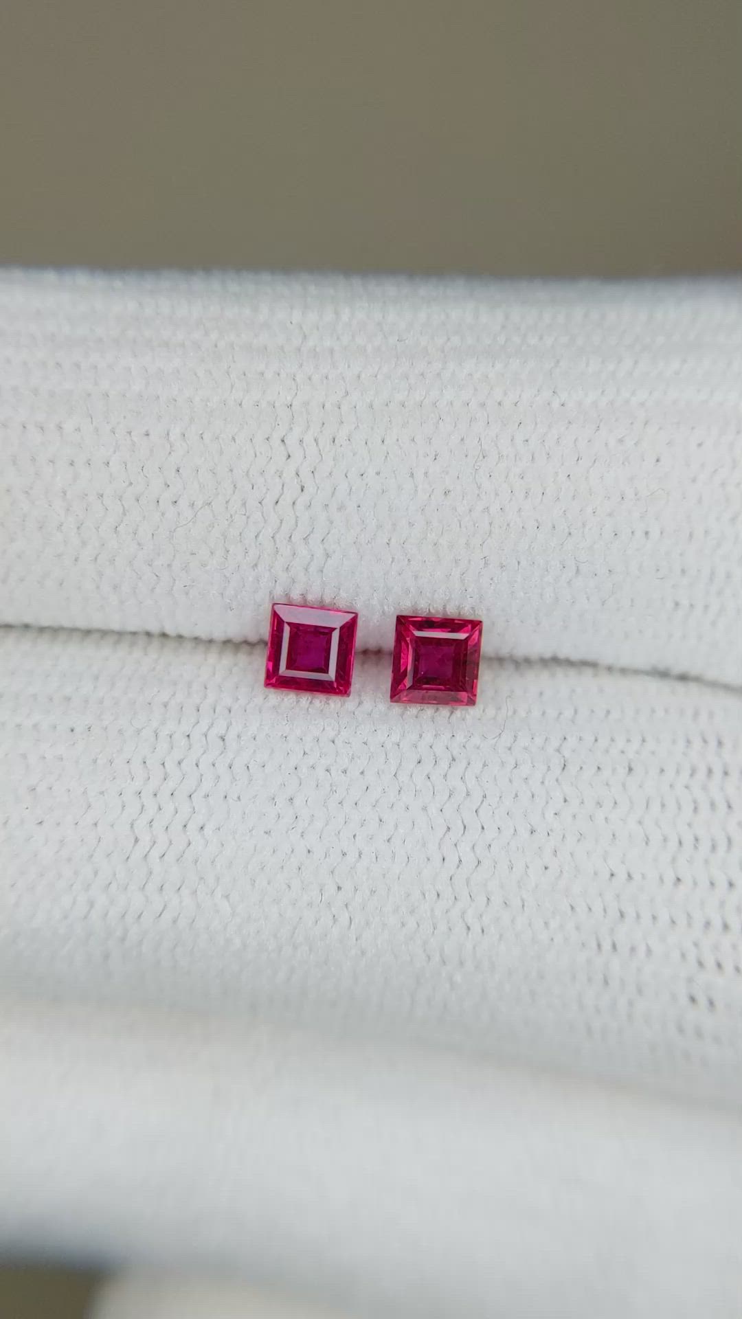0.54 Ct.Tw.Total Carat Weight Ruby Pair from Mozambique Size Video