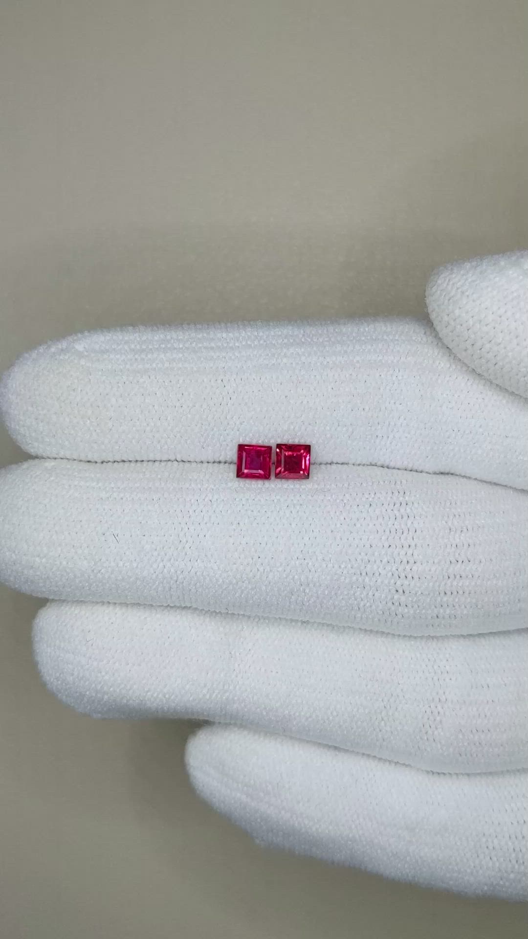 0.54 Ct.Tw.Total Carat Weight Ruby Pair from Mozambique Size Video